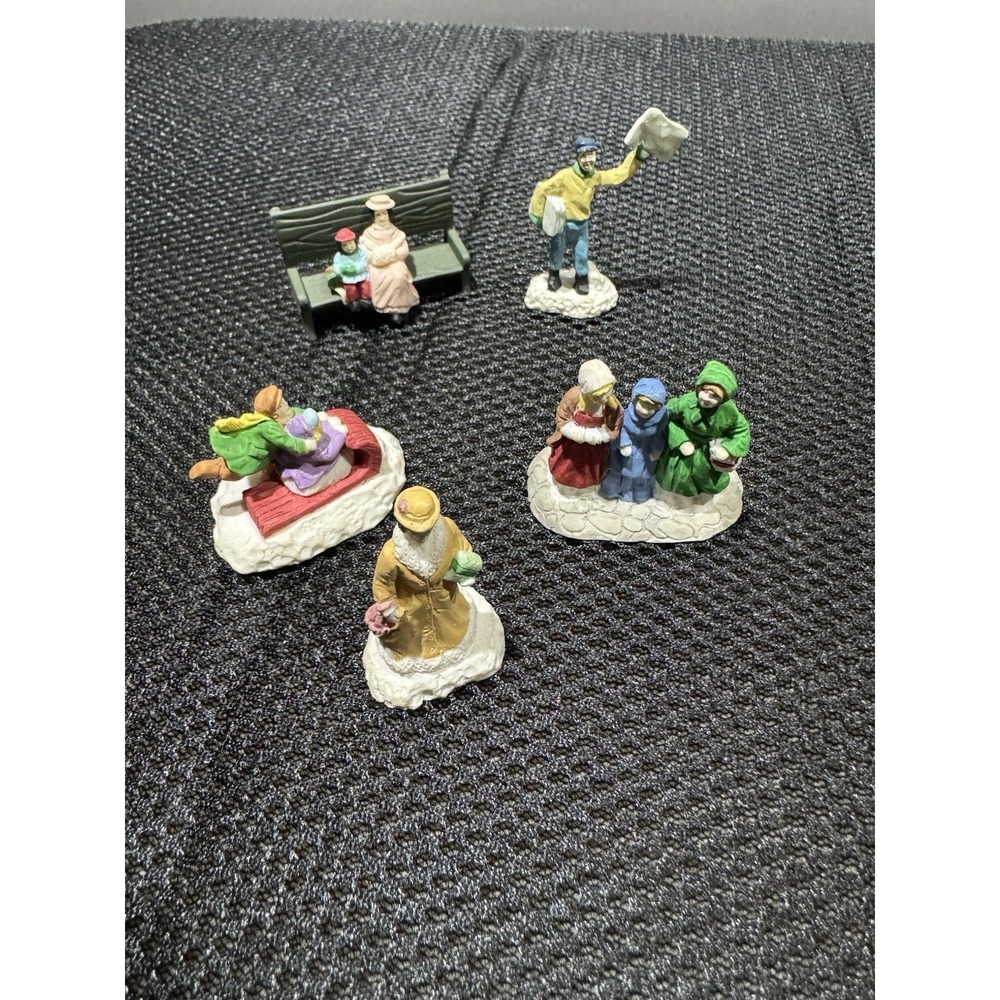 VTG Mercuries '94 Lot Of 6 Christmas Village People - Hand Painted Figurines